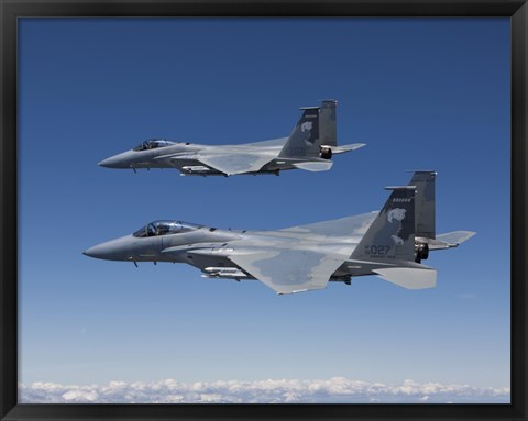 Framed Two F-15 Eagles over Oregon Print