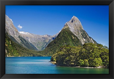 Framed Mitre Peak, Milford Sound, South Island, New Zealand Print