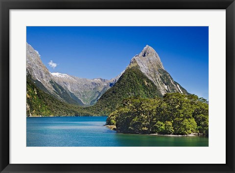 Framed Mitre Peak, Milford Sound, South Island, New Zealand Print