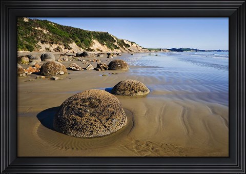 Framed Moeraki Boulders Scenic Reserve, South Island, New Zealand Print