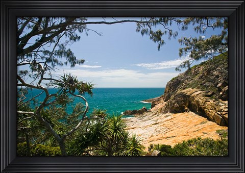 Framed Australia, Queensland, Cook&#39;s Landing beach Print