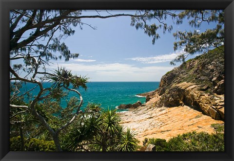 Framed Australia, Queensland, Cook&#39;s Landing beach Print