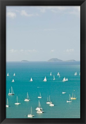 Framed Australia, Queensland, Whitsunday, Airlie, Sailboats Print