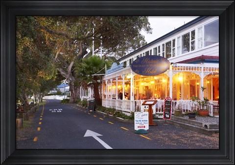 Framed Historic Duke of Marlborough Hotel, Russell, Bay of Islands, Northland, New Zealand Print