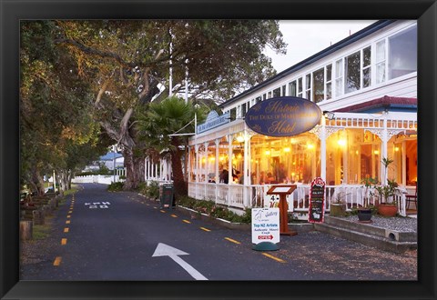 Framed Historic Duke of Marlborough Hotel, Russell, Bay of Islands, Northland, New Zealand Print
