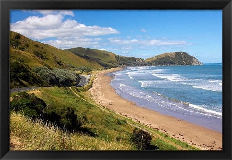 Framed Makorori Beach near Gisborne, Eastland, New Zealand Print