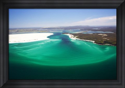 Framed Parengarenga Harbor Entrance, and Kokota, Far North, Northland, New Zealand Print