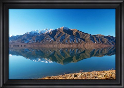 Framed Lake Benmore in Winter, Waitaki Valley, South Island, New Zealand Print