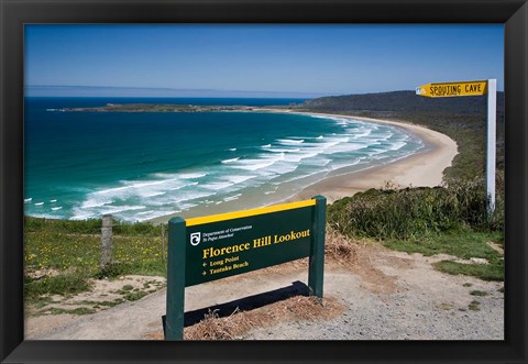 Framed New Zealand, South Island, Tautuku Beach coastline Print