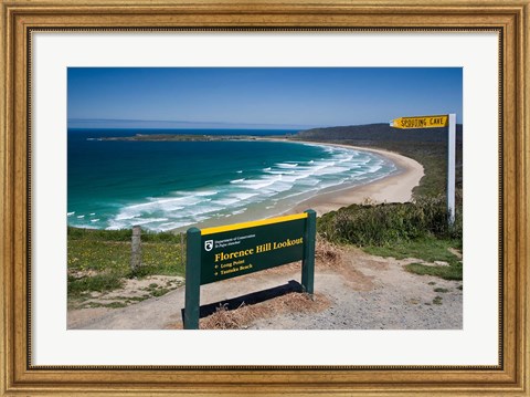 Framed New Zealand, South Island, Tautuku Beach coastline Print