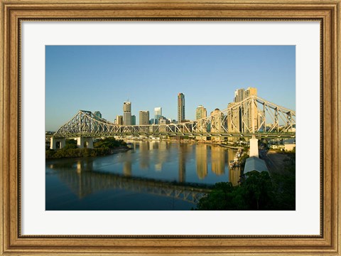 Framed Australia, Brisbane, Story Bridge, Riverside Centre Print