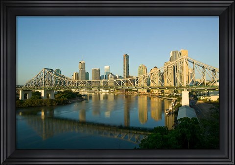 Framed Australia, Brisbane, Story Bridge, Riverside Centre Print