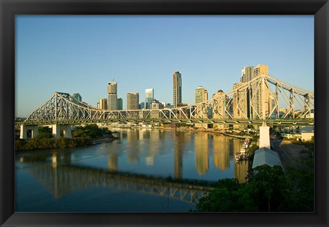 Framed Australia, Brisbane, Story Bridge, Riverside Centre Print