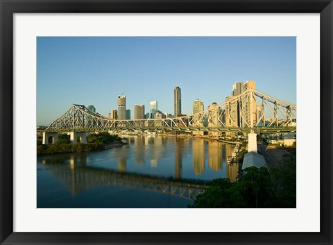 Framed Australia, Brisbane, Story Bridge, Riverside Centre Print