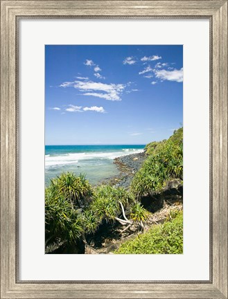 Framed Australia, Gold Coast, Burleigh Head NP beach Print