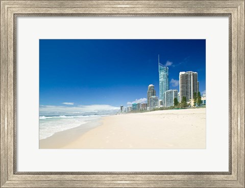 Framed Australia, Gold Coast, Surfer&#39;s Paradise Beach Print