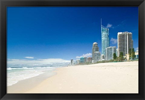 Framed Australia, Gold Coast, Surfer&#39;s Paradise Beach Print