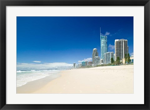 Framed Australia, Gold Coast, Surfer&#39;s Paradise Beach Print