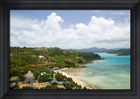 Framed Australia, Whitsunday, Hamilton Island coastline Print