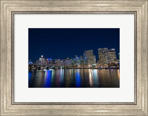 Framed Darling Harbour at night, Sydney, New South Wales, Australia Print