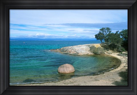 Framed Half Moon Bay, Freycinet National Park, Tasmania, Australia Print