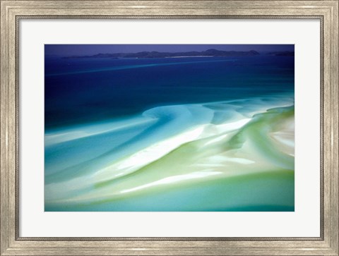 Framed Australia, Whitsunday Island, Hill Inlet, pattern Print