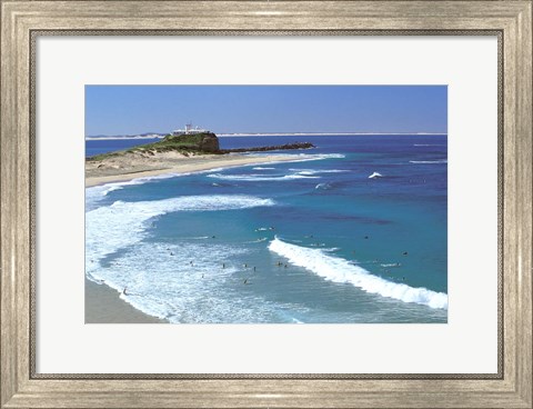 Framed Stony Point Beach, Newcastle, New South Wales, Australia Print
