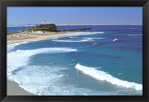 Framed Stony Point Beach, Newcastle, New South Wales, Australia Print