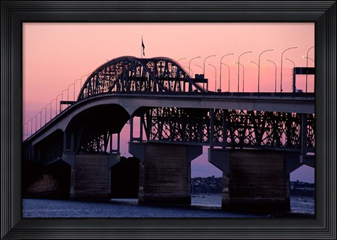 Framed Auckland Harbour Bridge, New Zealand Print