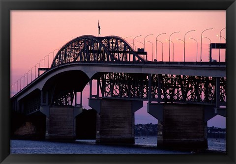 Framed Auckland Harbour Bridge, New Zealand Print