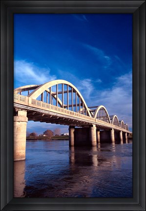 Framed Balclutha Bridge and Clutha River, New Zealand Print