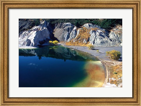 Framed Blue Lake, St Bathans, Central Otago, New Zealand Print