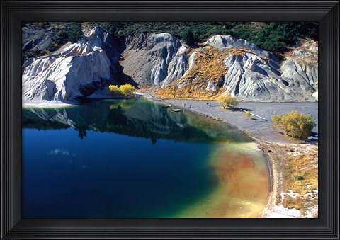 Framed Blue Lake, St Bathans, Central Otago, New Zealand Print