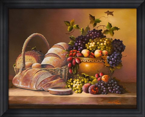 Framed Fruit and Bread Print