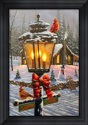 Framed Christmas Perch Print