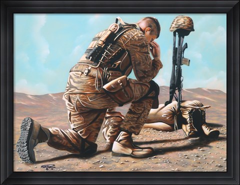 Framed Soldiers Cross Print
