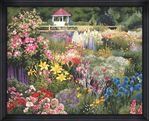 Framed Door County Garden Gazebo Print