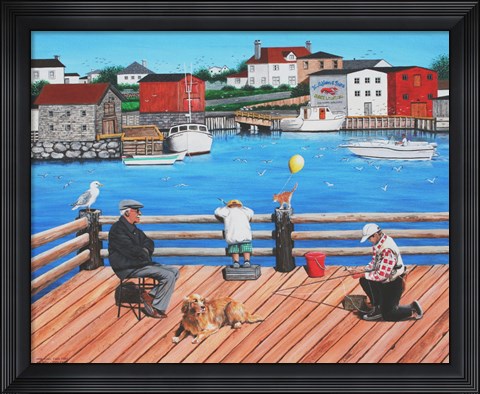 Framed Here Fishy, Fishy, Fishy Print