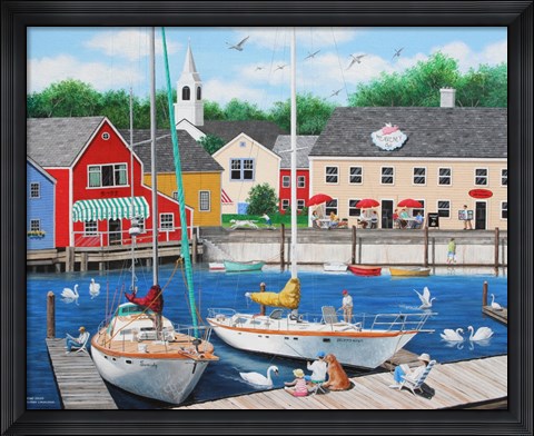 Framed Swan Haven Print