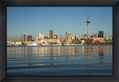 Framed Auckland CBD skyline, North Island, New Zealand Print