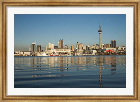 Framed Auckland CBD skyline, North Island, New Zealand Print