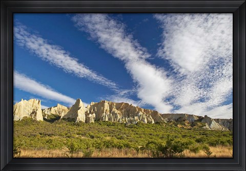 Framed Clay Cliffs, near Omarama, North Otago, South Island, New Zealand Print