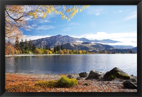 Framed Glendhu Bay, Lake Wanaka, Otago, South Island, New Zealand Print