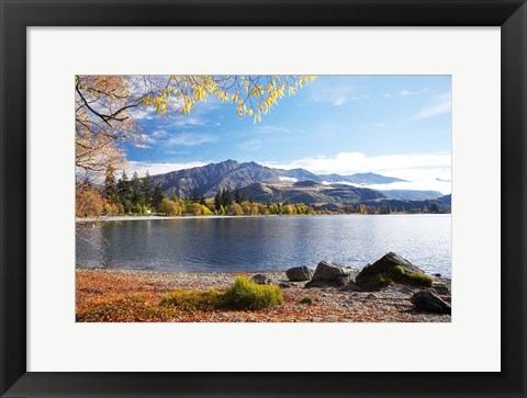 Framed Glendhu Bay, Lake Wanaka, Otago, South Island, New Zealand Print