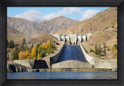 Framed Lake Aviemore, Benmore Dam, South Island, New Zealand Print
