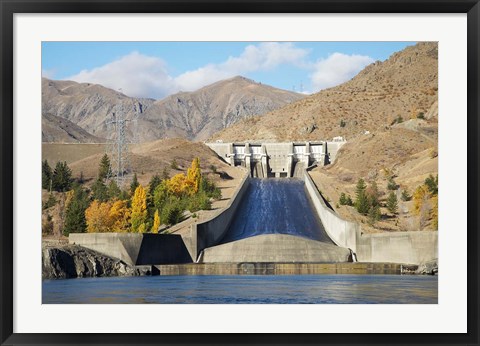 Framed Lake Aviemore, Benmore Dam, South Island, New Zealand Print