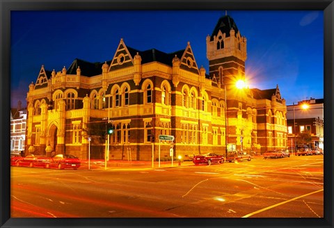 Framed Law Courts at night, Dunedin, South Island, New Zealand Print