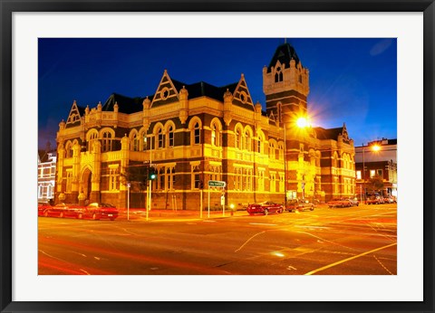 Framed Law Courts at night, Dunedin, South Island, New Zealand Print