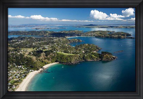 Framed Palm Beach, Waiheke Island, North Island, New Zealand Print