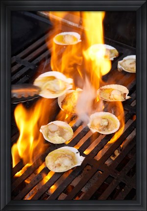Framed Scallops on Barbeque Print